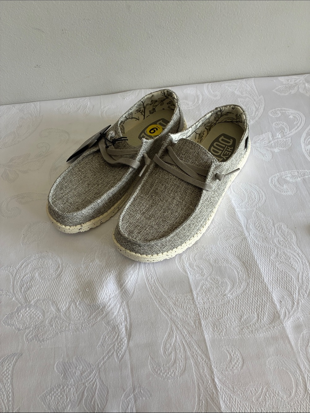 Hey Dude Women’s Slip-On Moccasins in Light Gray